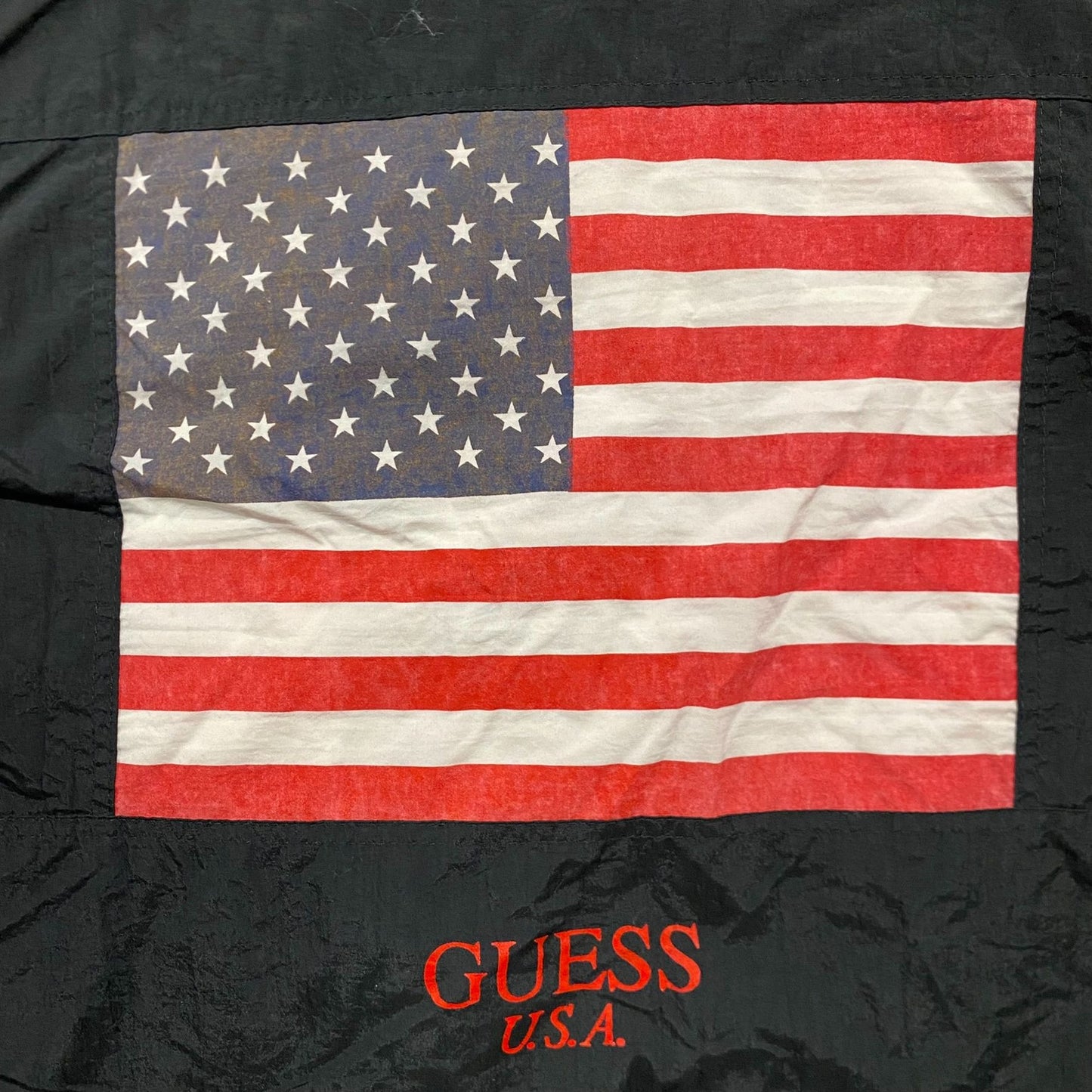 Vintage 90s Guess American Flag Essential Bomber Jacket