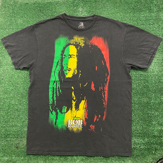 Vintage Y2K Bob Marley Face Art Essential Reggae Band Tee