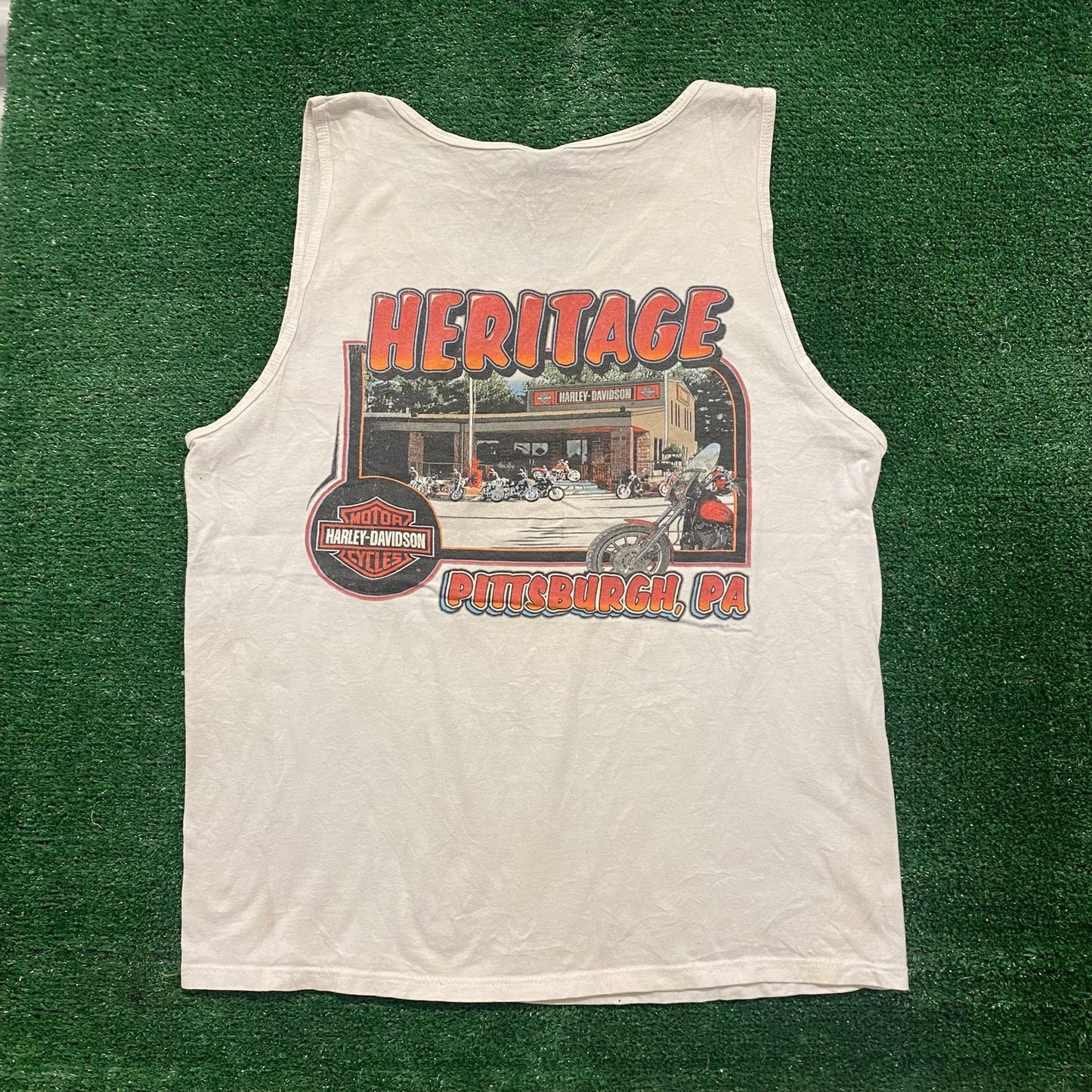 Vintage Y2K Harley Davidson Pittsburgh Logo Motorcycle Tank