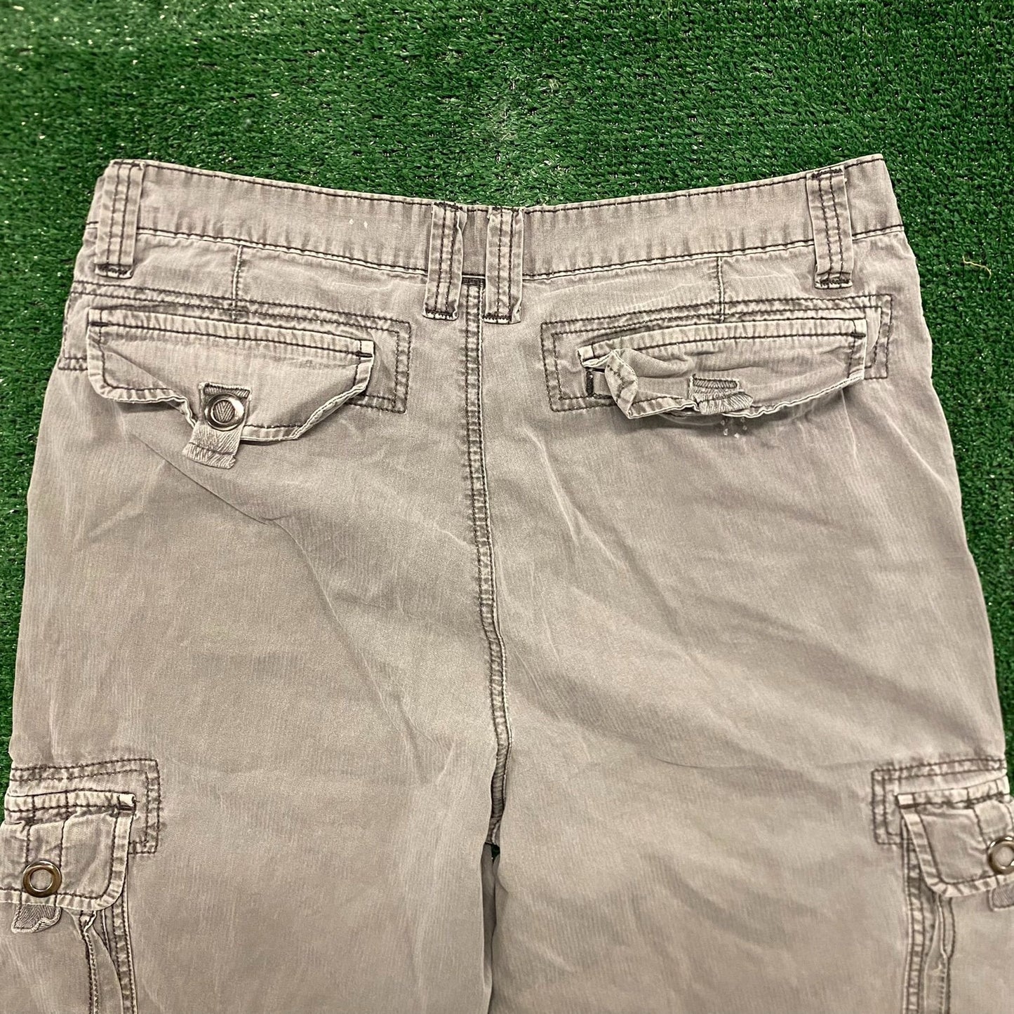 Helix Gray Vintage Utility Hiking Cargo Shorts