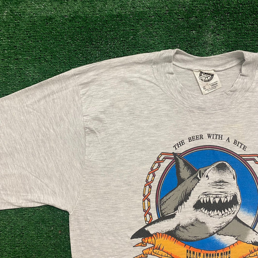 Vintage 90s Great White Shark Beer Single Stitch Alcohol Tee