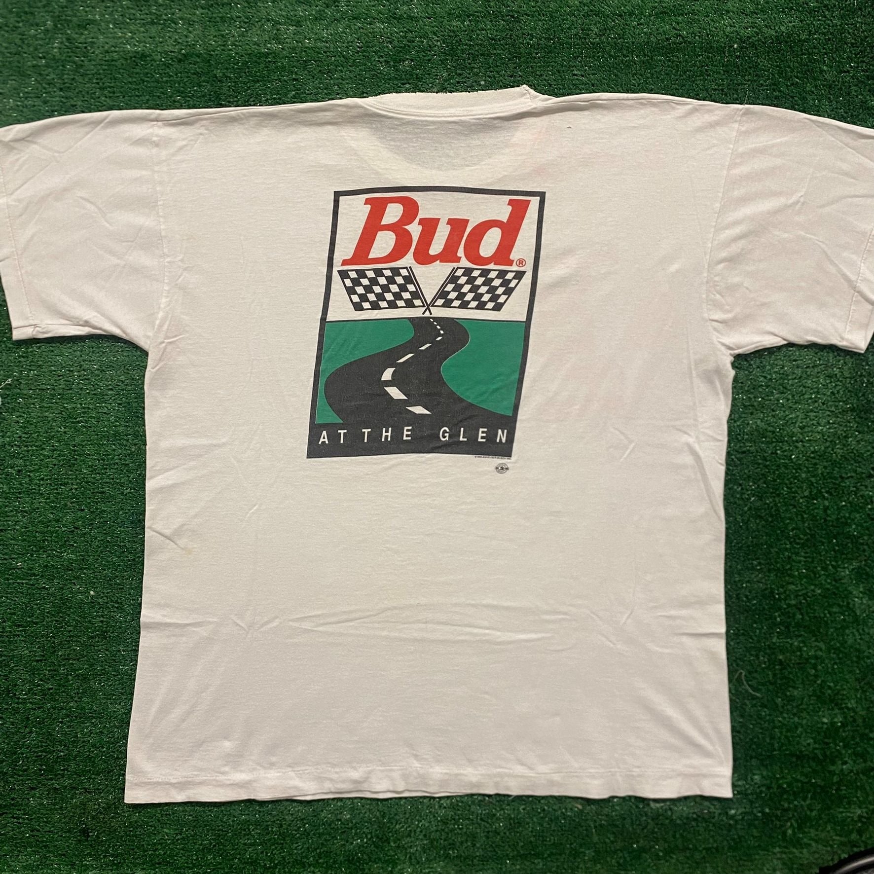 Vintage 90s Budweiser Racing Shirt Single Stitch Logo Tee – Agent 