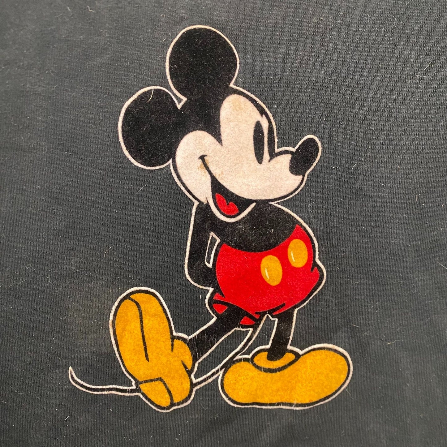 Vintage 80s Mickey Mouse Felt Cartoon Crewneck Sweatshirt