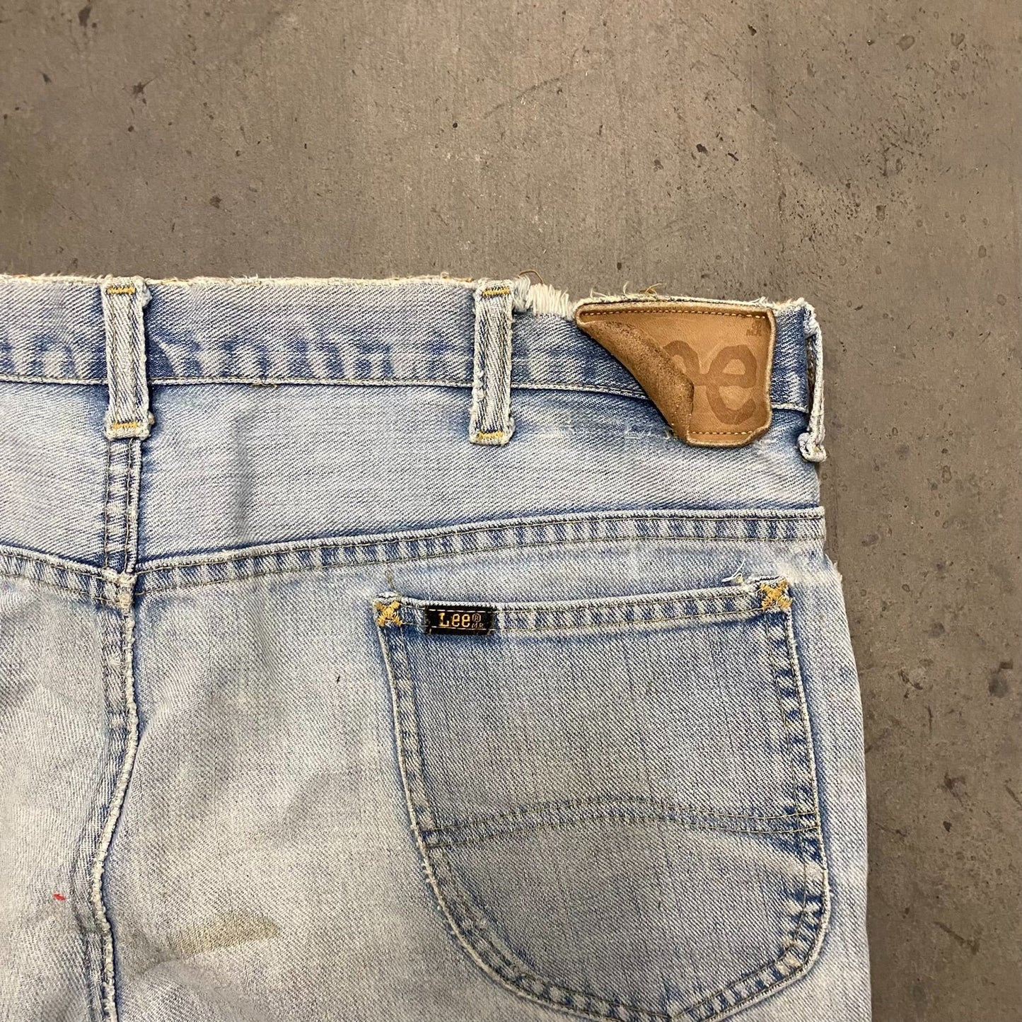 Vintage 80s Lee Jeans Thrashed Faded Punk Patched Denim