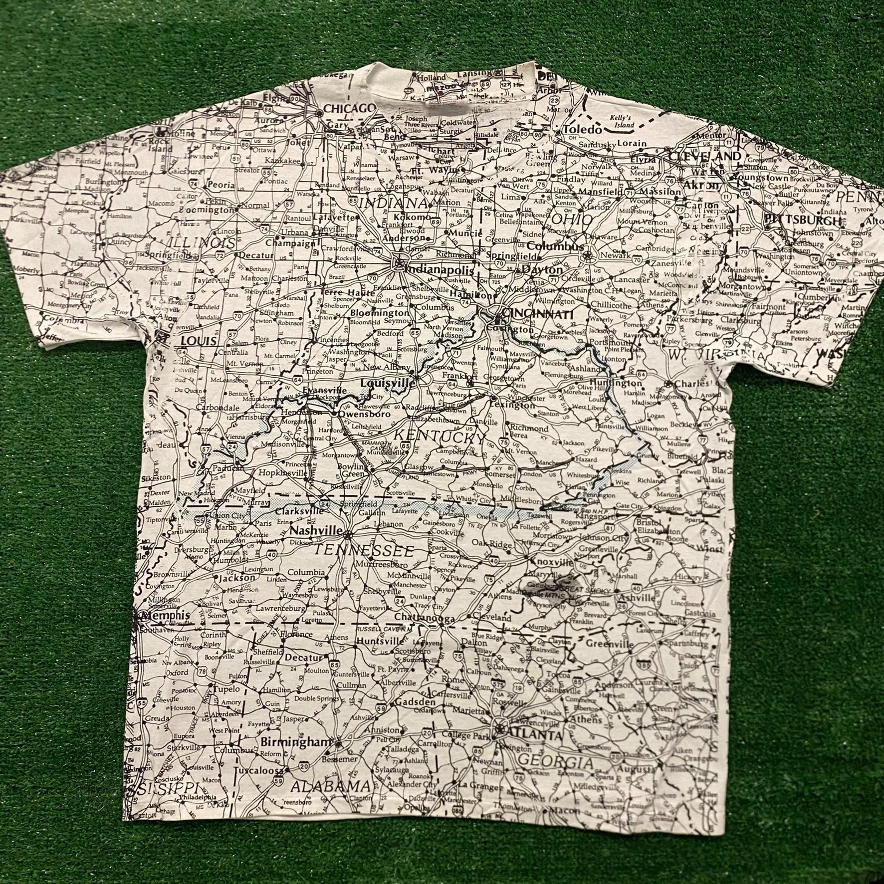 Cheapest Oregon State Road Map T Shirt Vintage