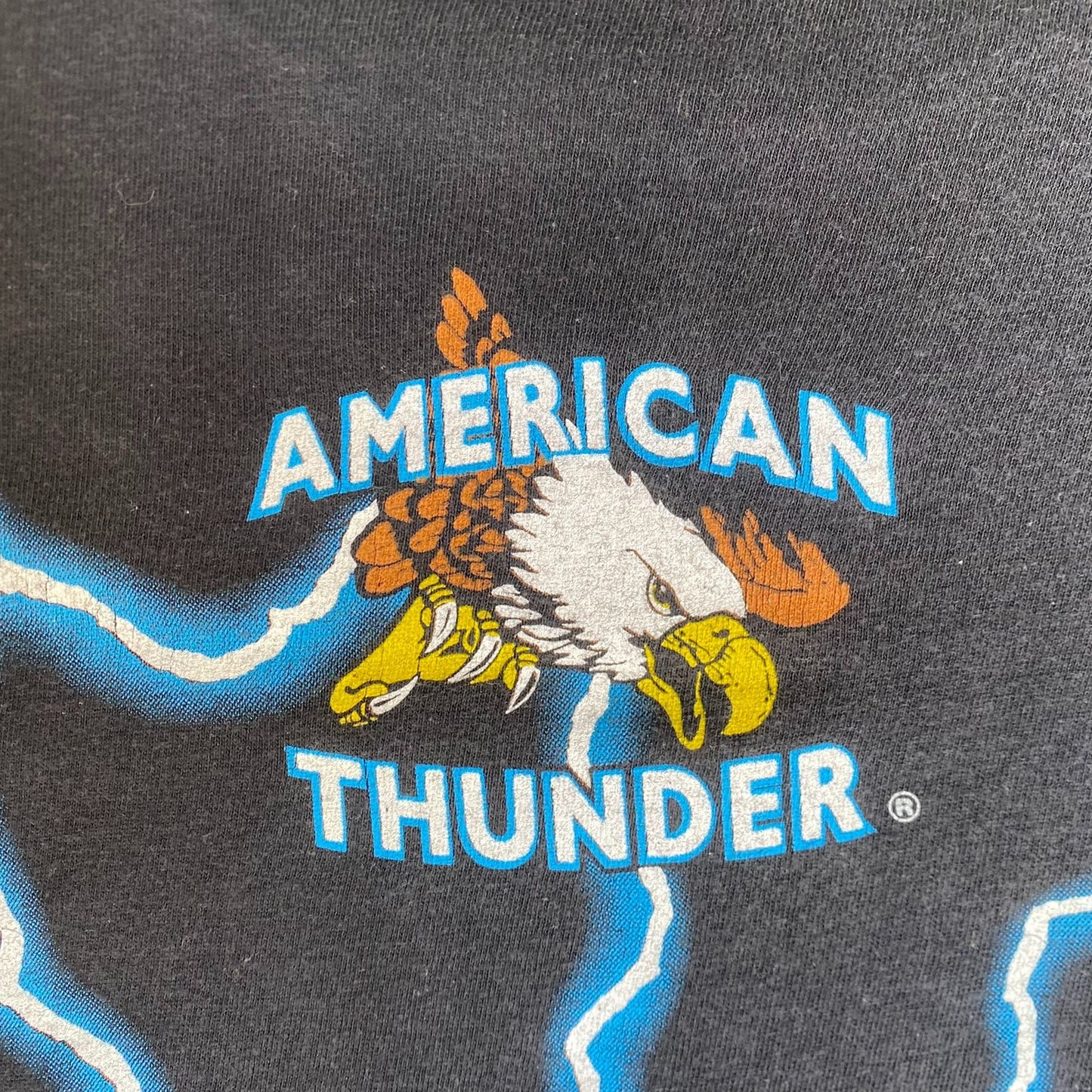 Vintage 90s American Thunder Shirt Cowboy Skull AOP Punk Tee