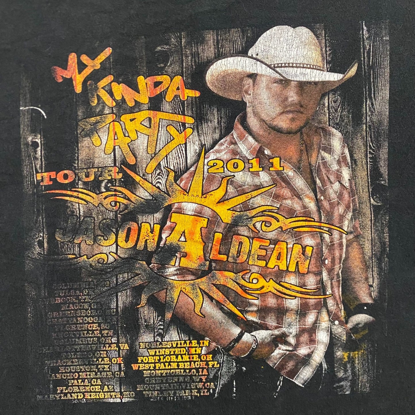 Vintage Y2K Jason Aldean Party Tour Country Music Band Tee