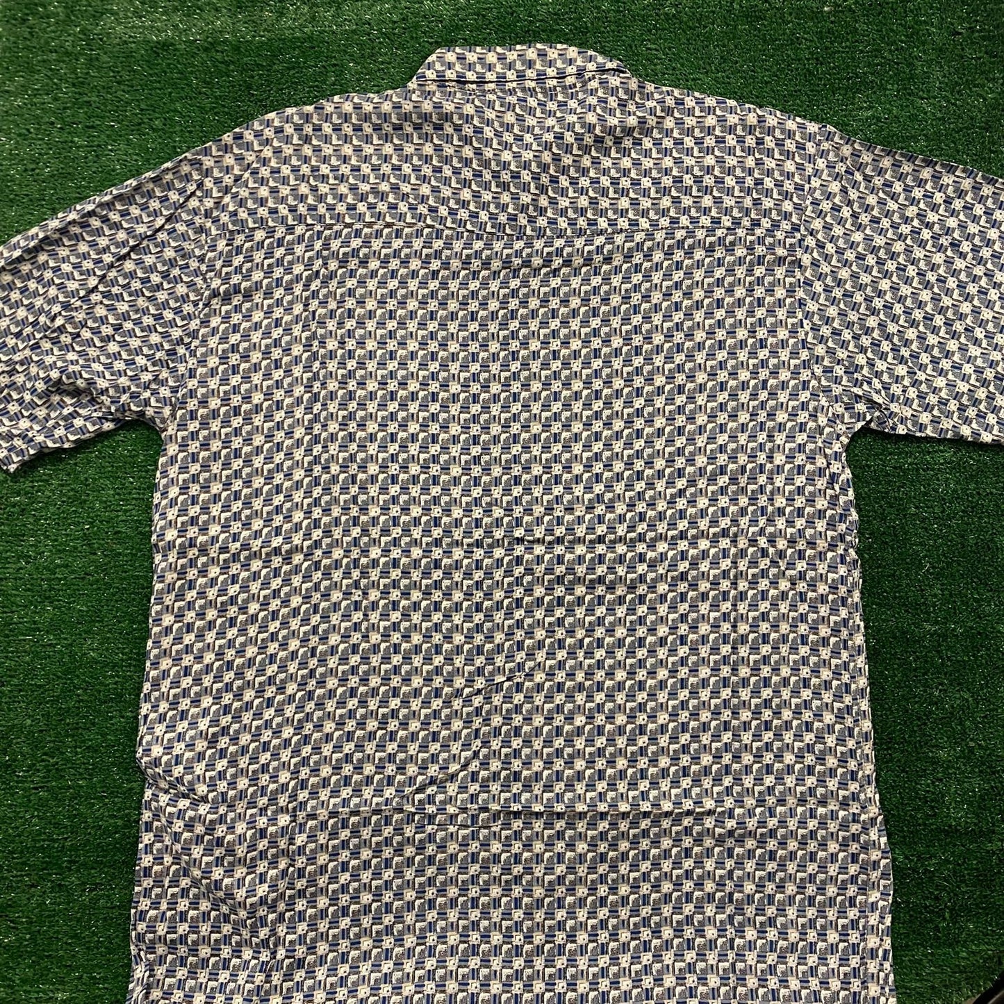 Abstract Geometric Vintage Golf Button Up Shirt