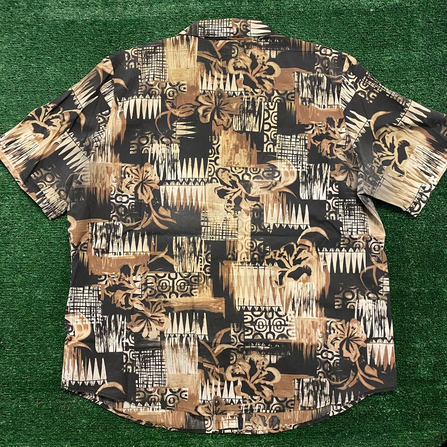 Black Brown Flowers Vintage Floral Aloha Hawaiian Shirt