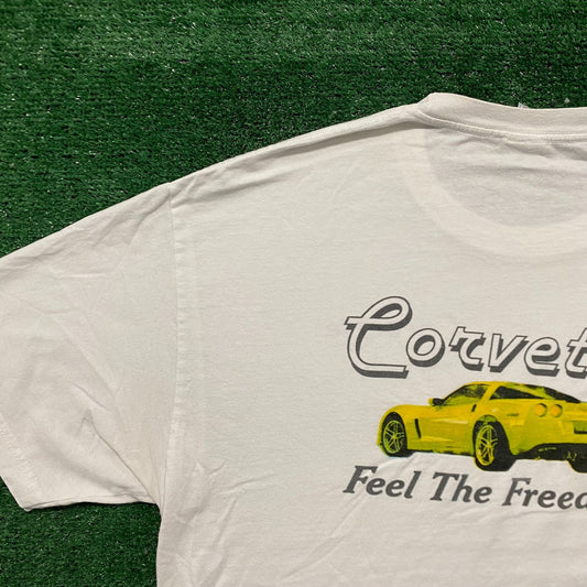 Vintage Y2K Corvette Factory Shirt White Cars Auto Plant Tee