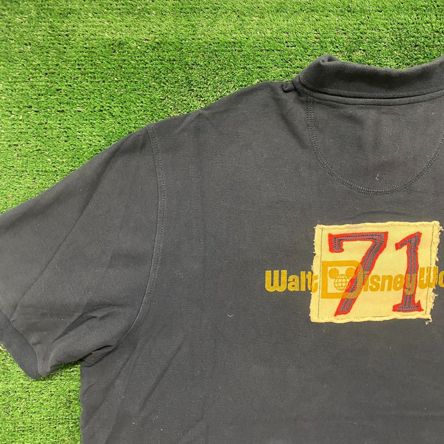 Vintage Y2K Walt Disney World Polo Shirt Mickey Mouse Navy