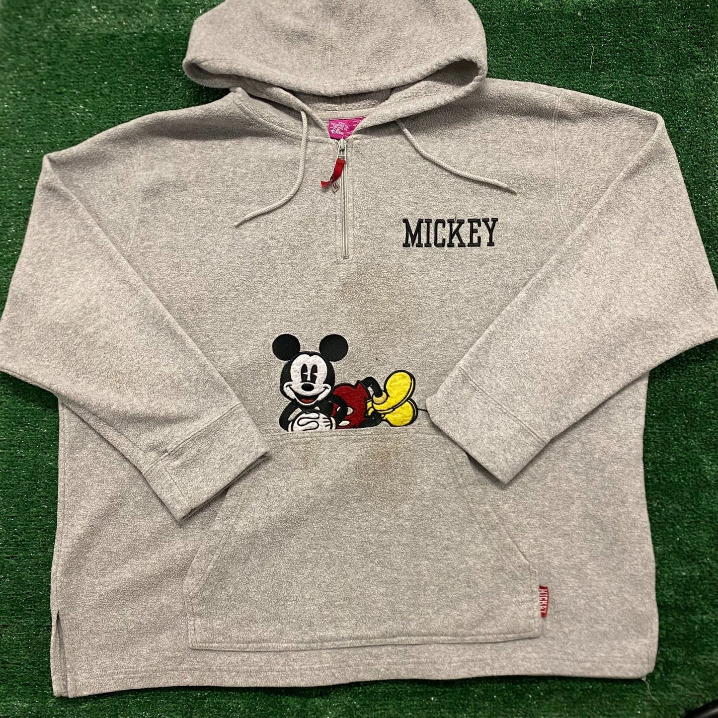 Vintage 90s Mickey Mouse Disney Fleece Hoodie Sweatshirt