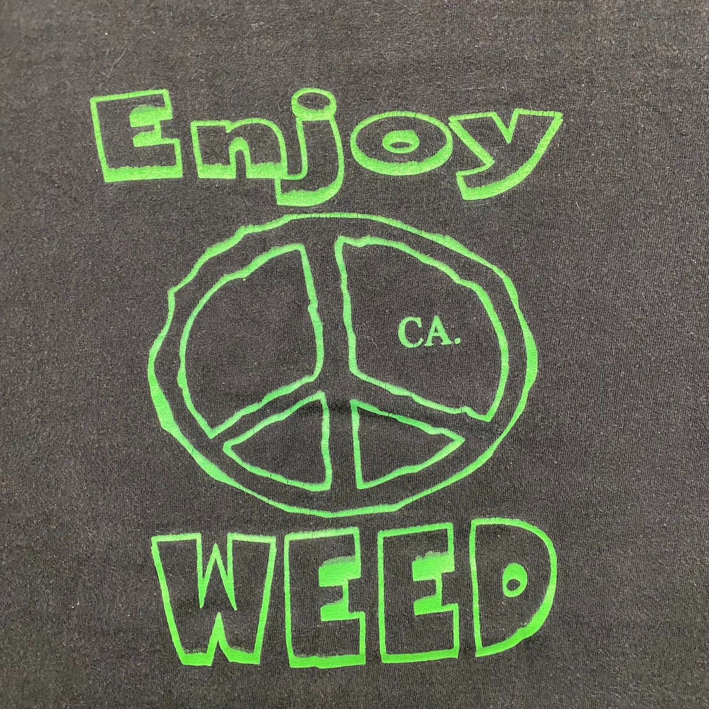 Vintage Y2K California Weed Peace 420 Stoner Sun Faded Tee