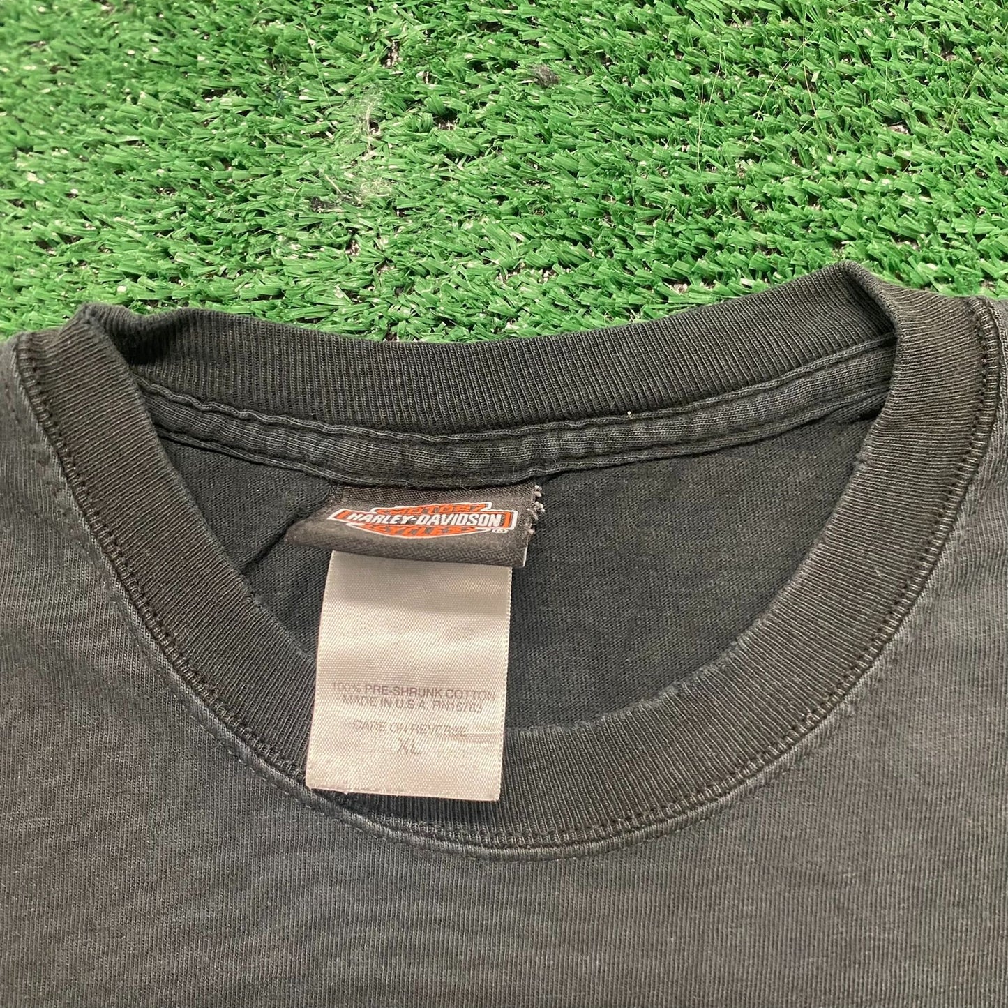 Vintage Y2K Sun Faded Harley Davidson Flame Dragon T-Shirt