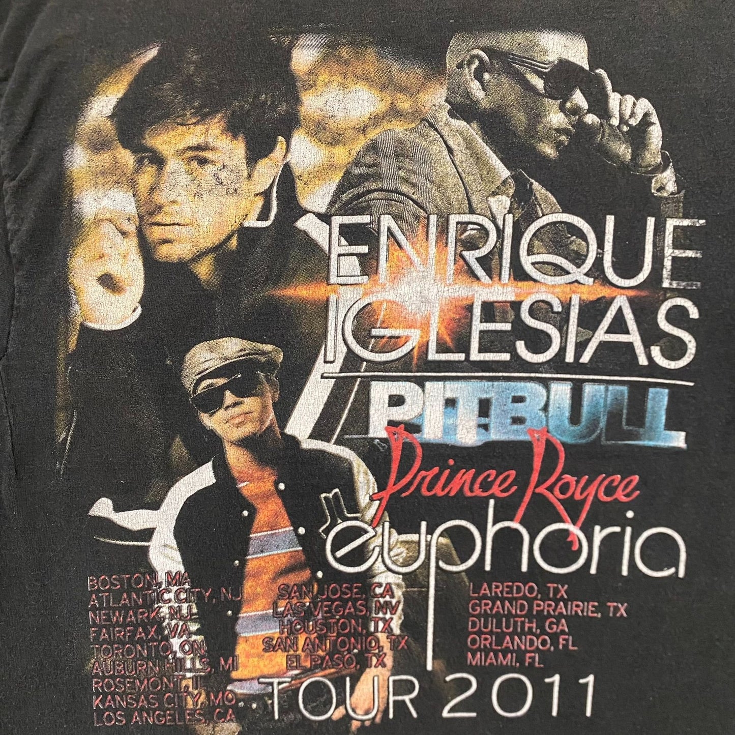 Vintage Y2K Enrique Iglesias Pitbull Euphoria Tour Band Tee