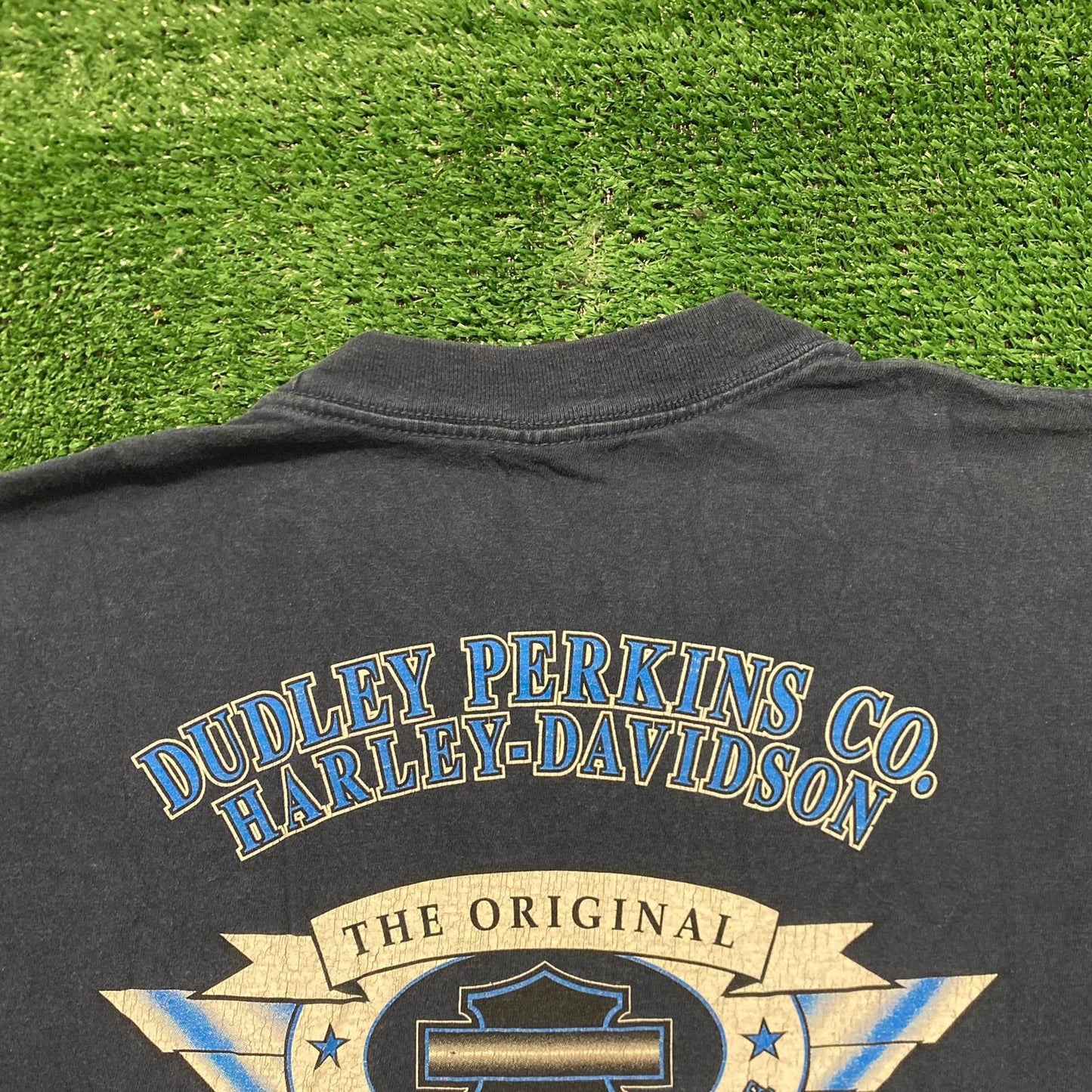 Vintage Y2K Harley Davidson Dudley Perkins Wings Logo Tee
