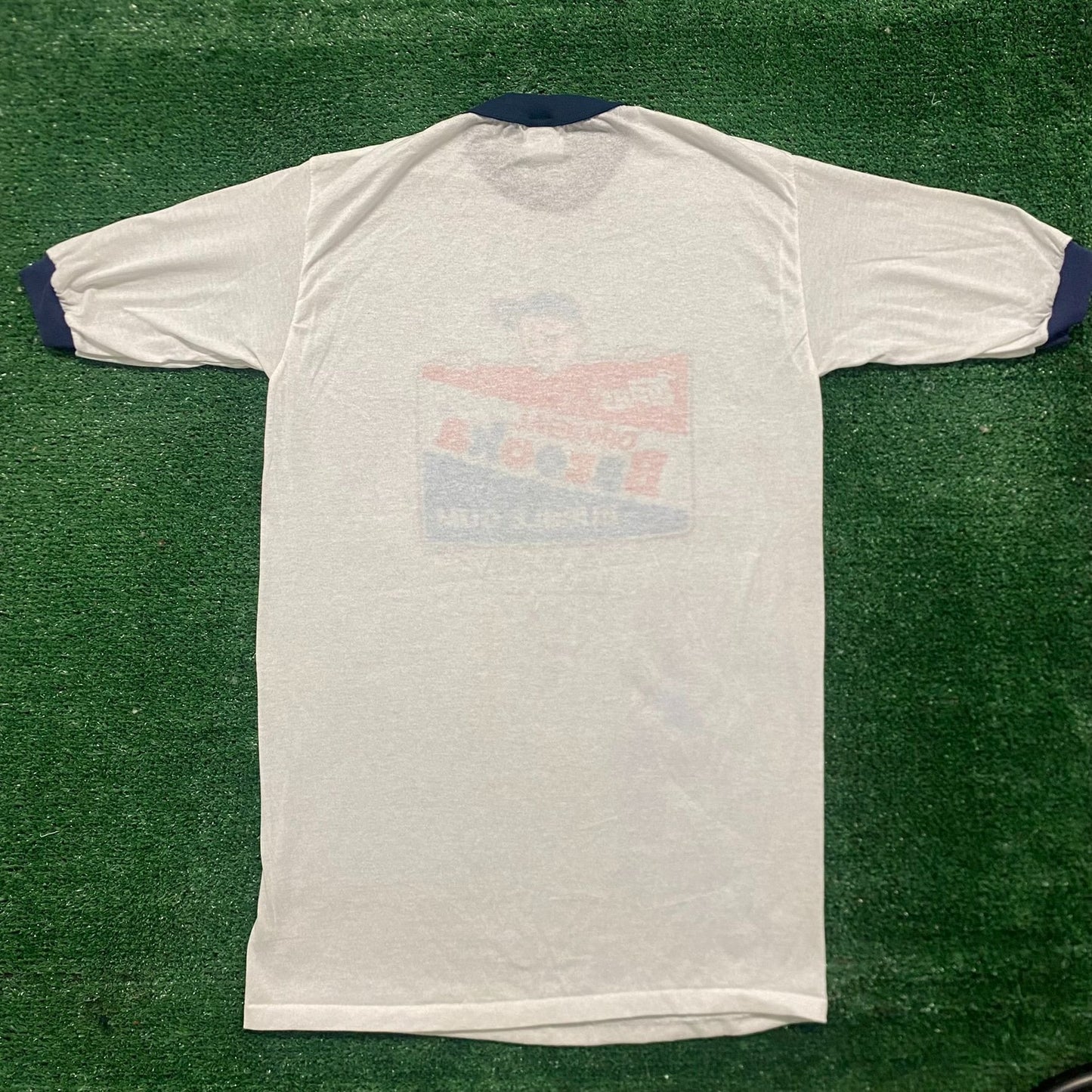 Vintage 80s Bazooka Bubble Gum Logo Single Stitch Ringer Tee