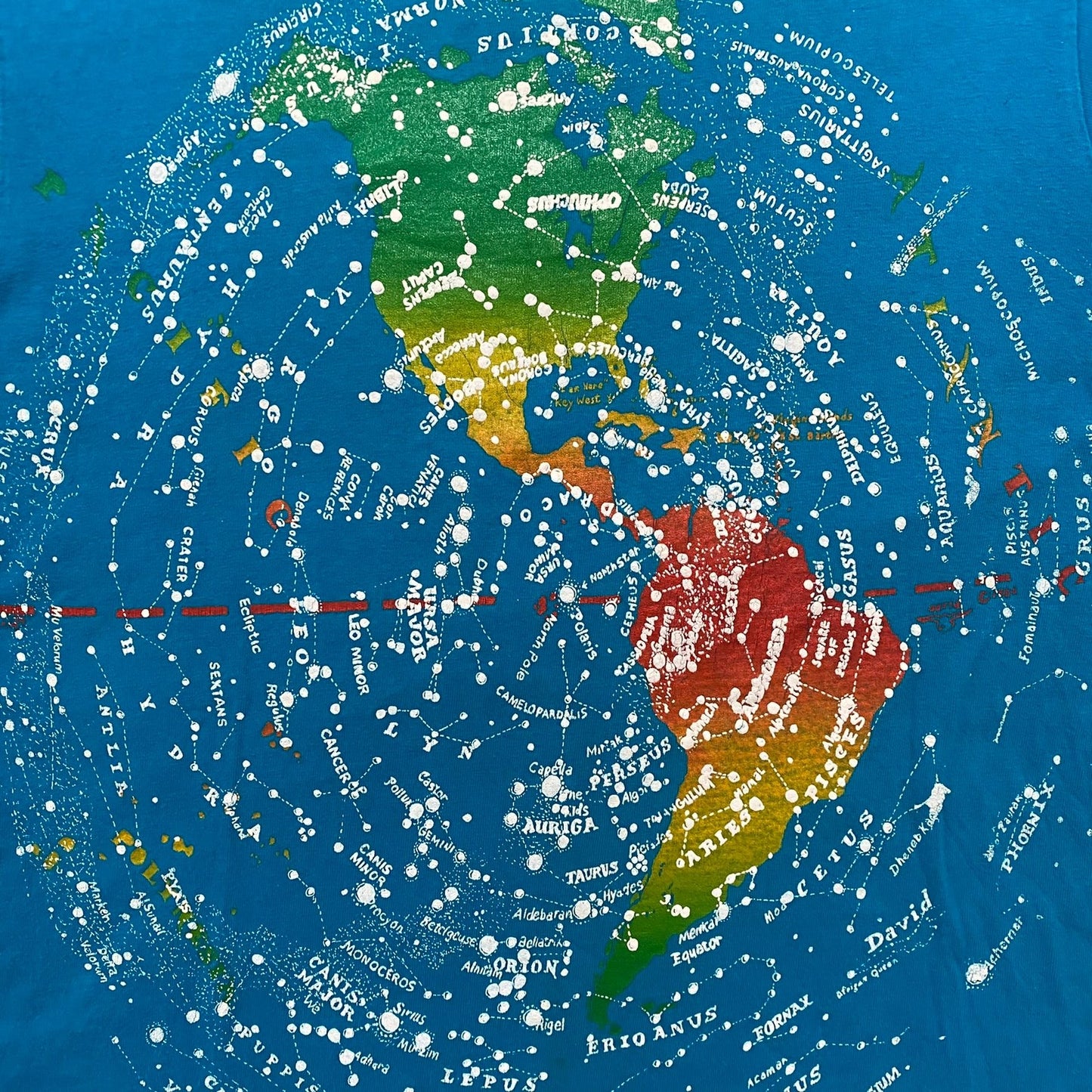 Vintage 80s Stars Constellations Sky Map Single Stitch Tee