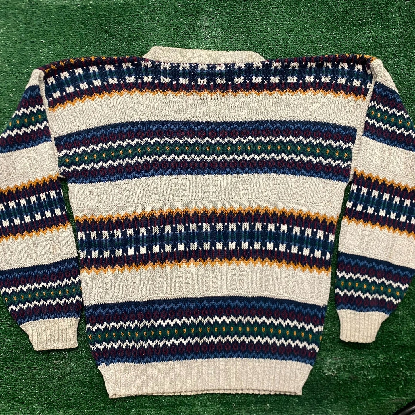 Vintage 90s Fair Isle Essential Striped Crewneck Sweater
