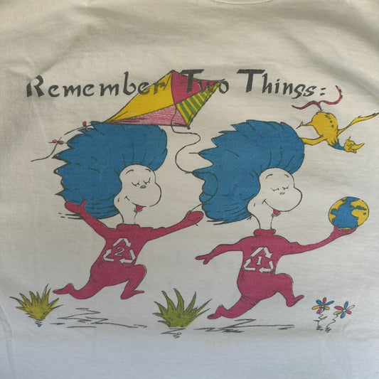 Vintage 90s Dr. Seuss Two Things Environmental T-Shirt Earth Gorpcore Hippie XL