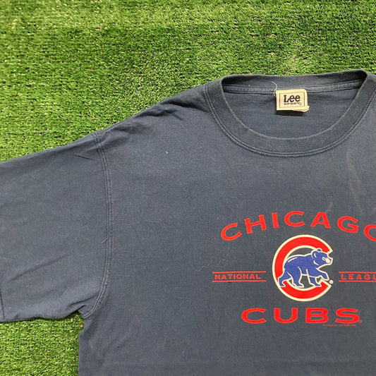 Vintage Y2K Chicago Cubs Sun Faded Baseball Sports Tee