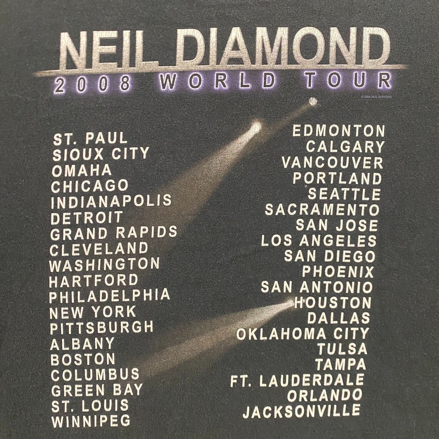 Vintage Y2K Neil Diamond Tour Essential Rock Band Tee