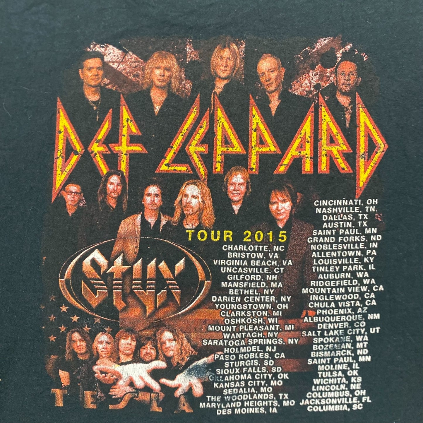 Essential Def Leppard Styx Tesla Rock Metal Band T-Shirt