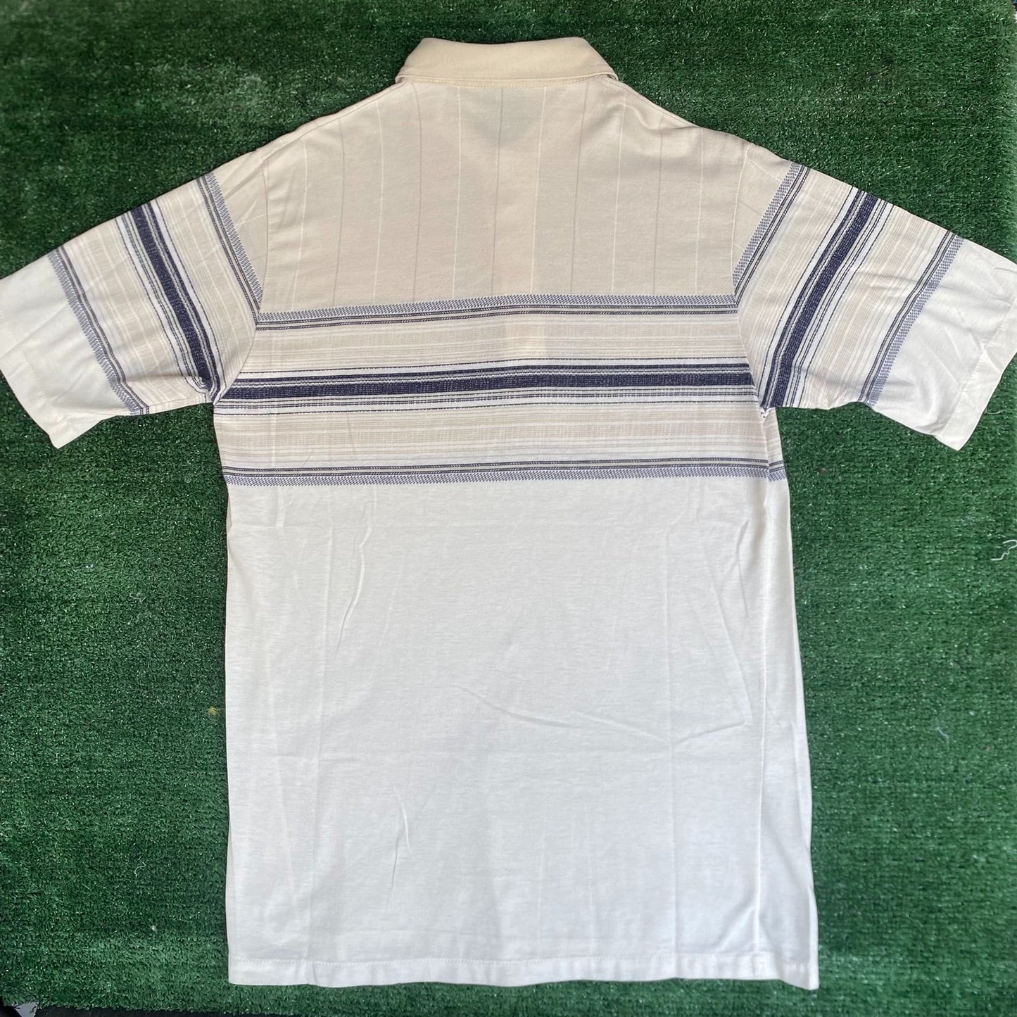Vintage 80s Tonal Polo Shirt Striped Single Stitch Grandpa
