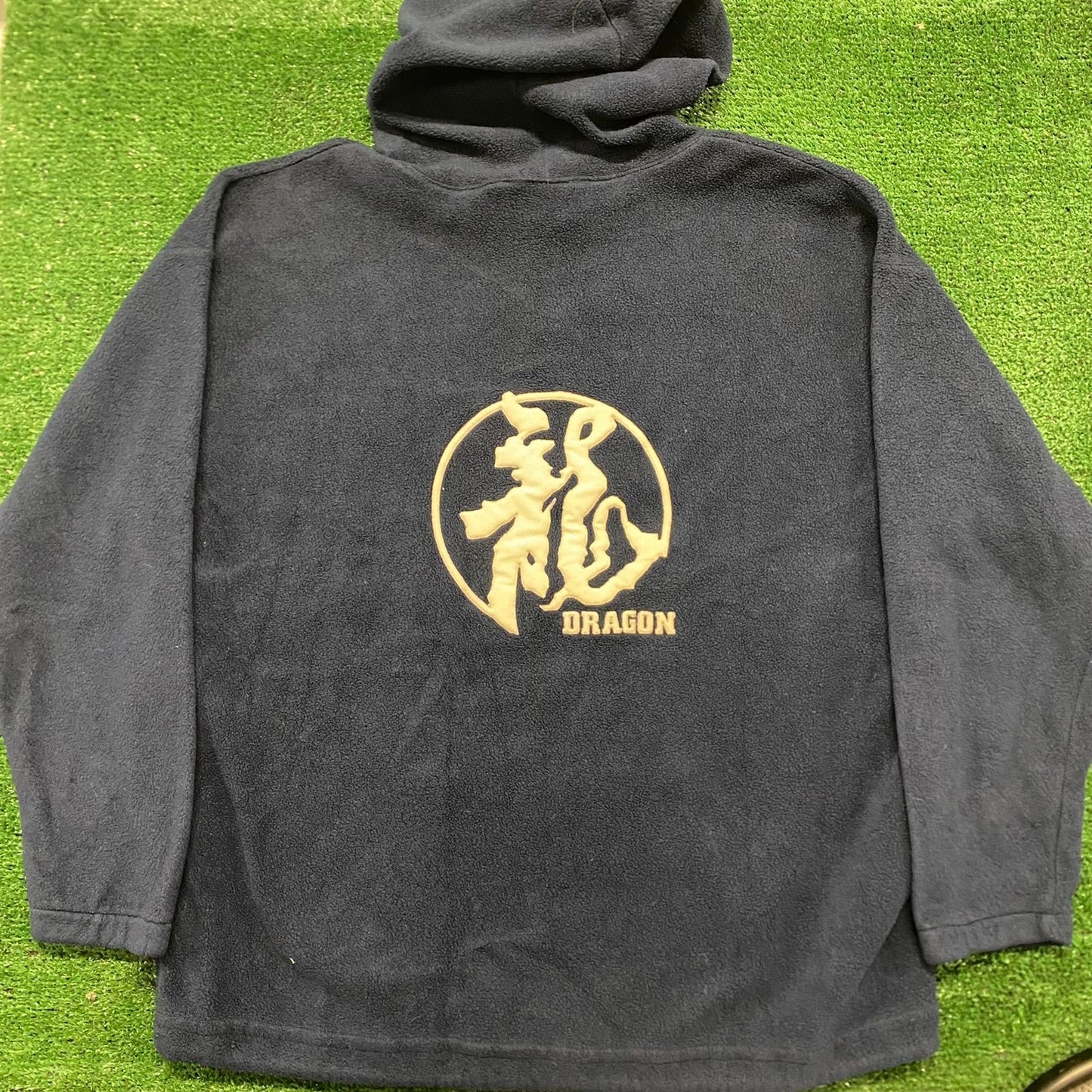 Vintage 90s Japan Dragon Baggy Essential Fleece Hoodie