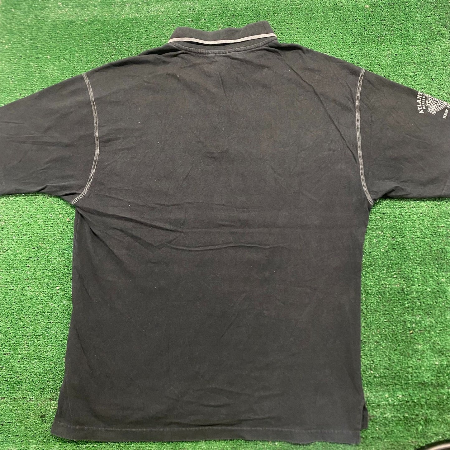 Vintage Y2K Harley Davidson Motorcycle Black Work Polo Shirt