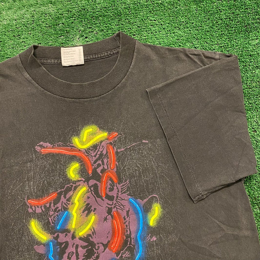 Marlboro Neon Rodeo Cowboy Vintage 90s Western T-Shirt
