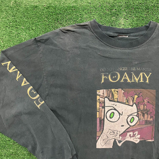 Vintage Y2K Foamy Squirrel Goth Cartoon Thrashed Long Sleeve Tee