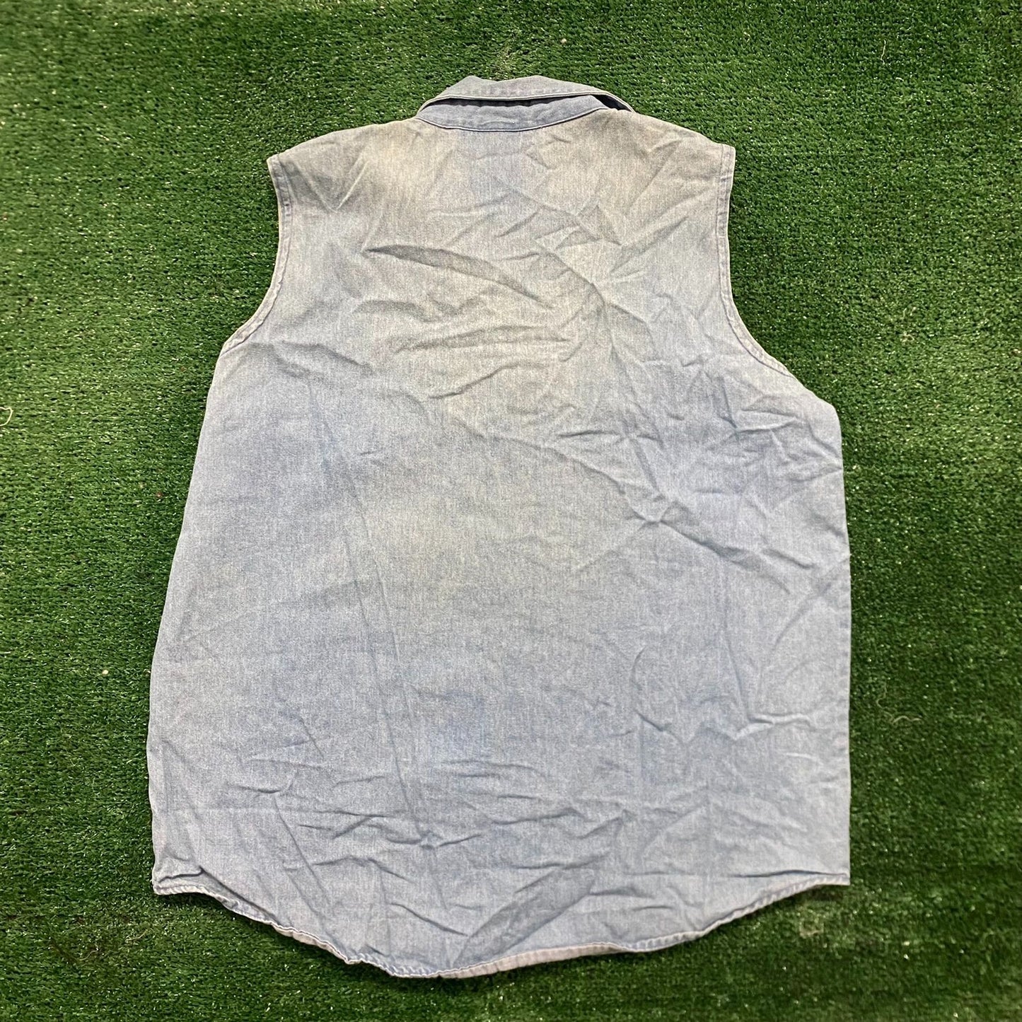 Vintage 80s Mickey Mouse Denim Shirt Vest Jerry Leigh Disney