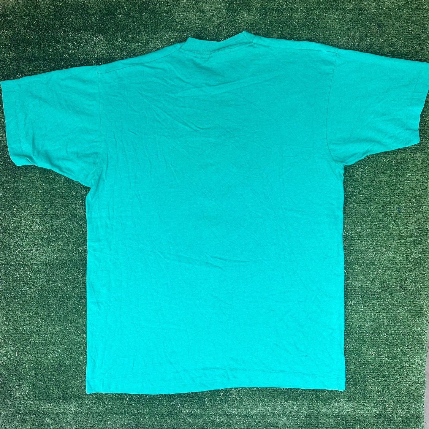 Vintage 90s Cowgirl Jeweled T-Shirt Turquoise L Single Stitch Western Boho
