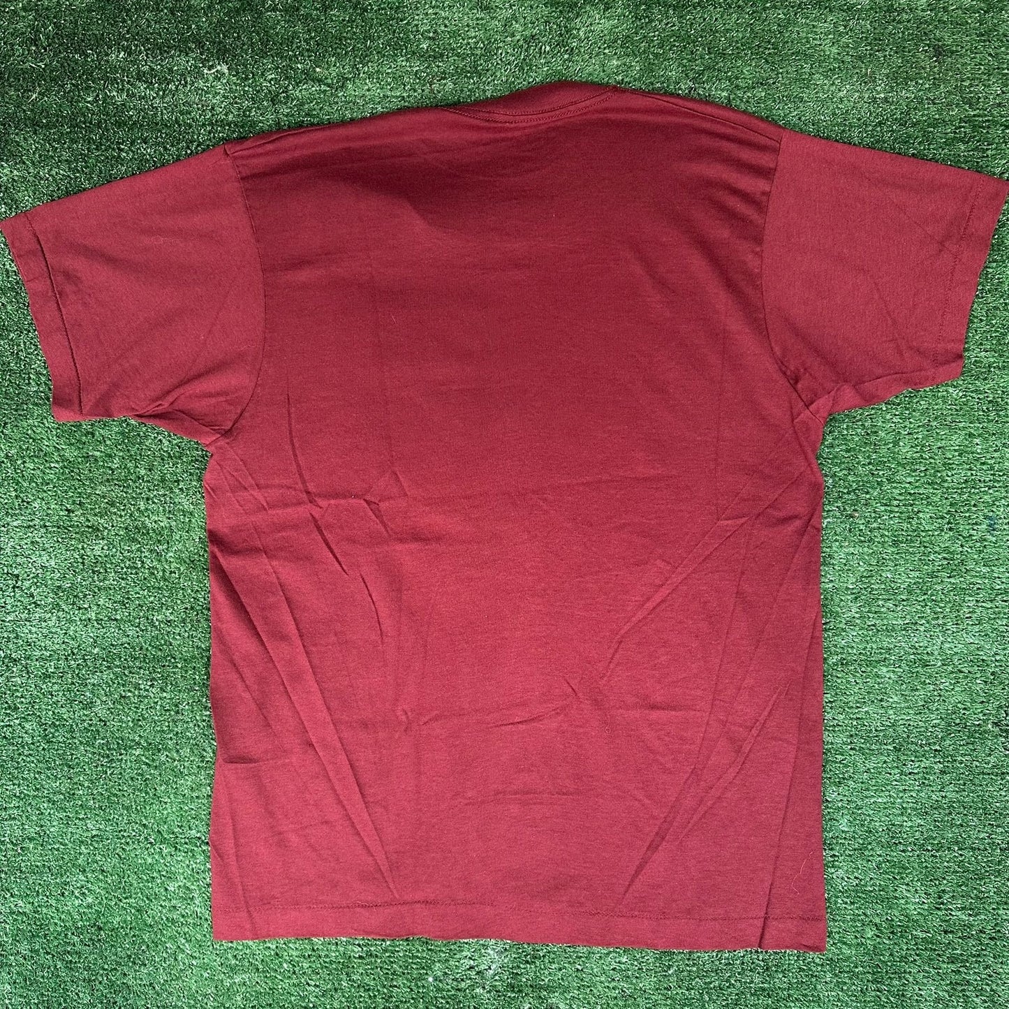 Vintage 80s OWU Ohio Wesleyan Owl T-Shirt Maroon Single Stitch 50/50 Collegiate