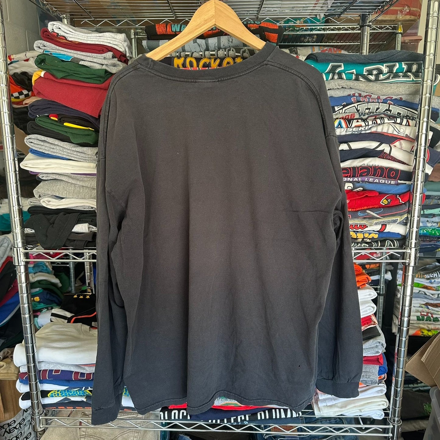 Vintage Y2K Nike Center Swoosh T-Shirt Long Sleeve Black XXL Streetwear Grunge