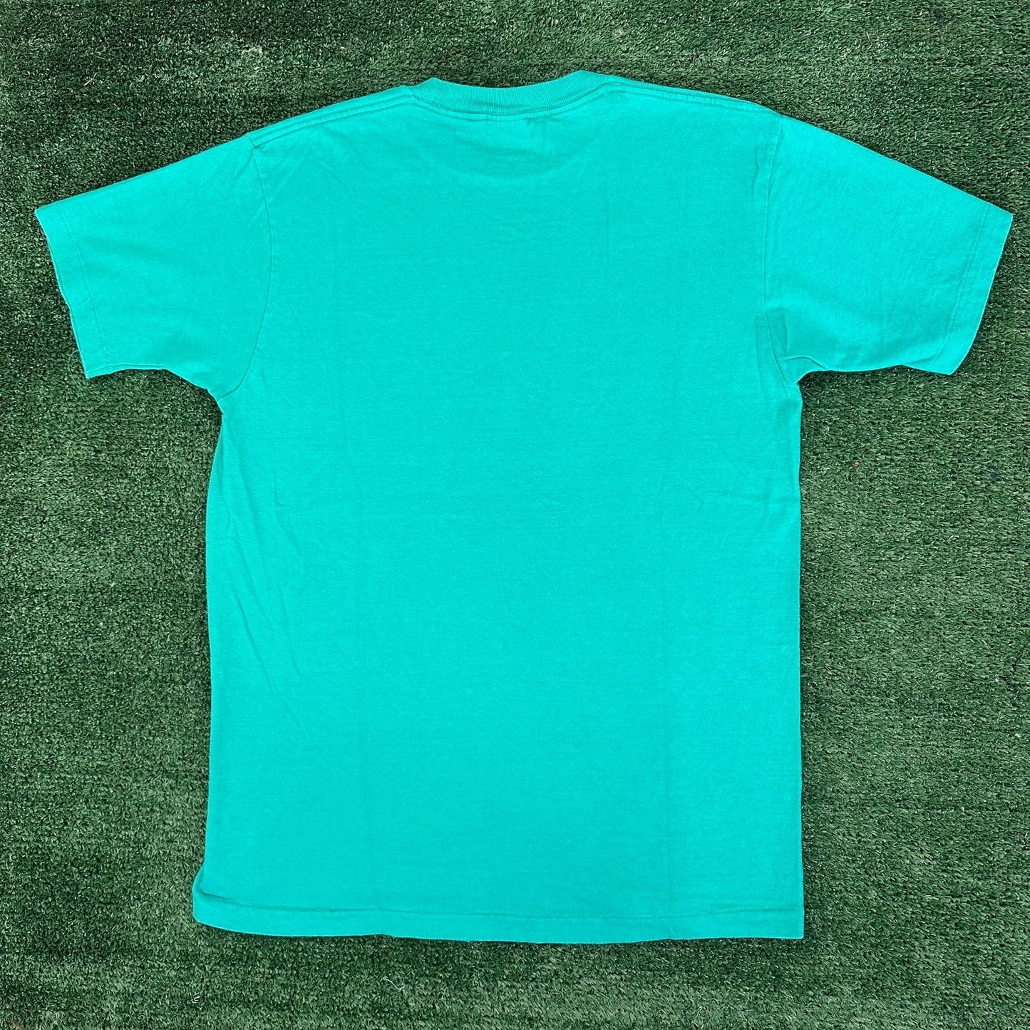Vintage 80s Nike Mini Swoosh T-Shirt Teal M Single Stitch Streetwear Sportswear