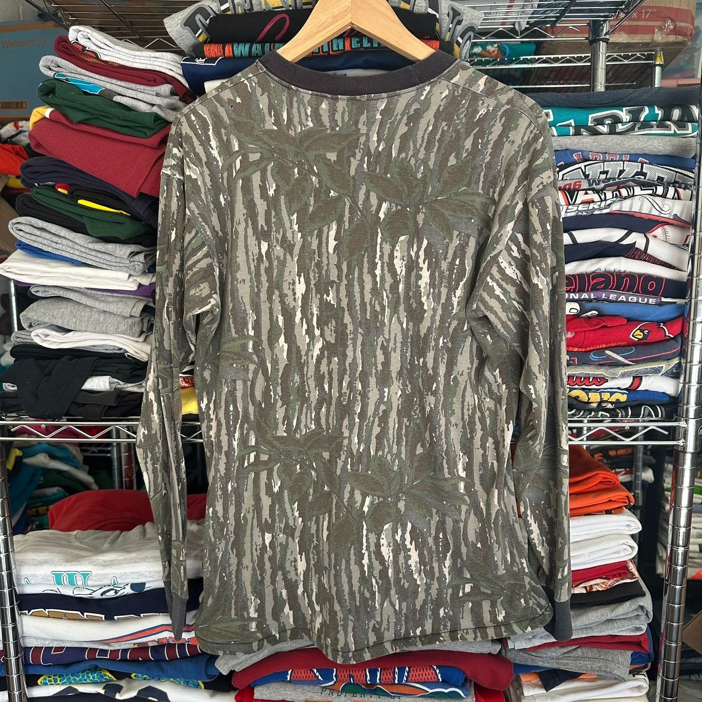 Vintage 80s Realtree Bark Camo T-Shirt Long Sleeve Single Stitch Outdoor Hunting