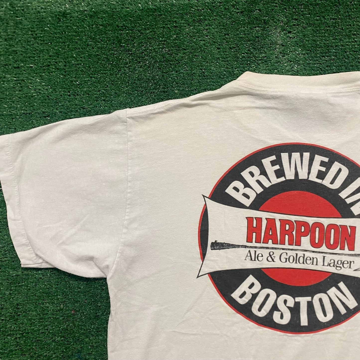 Vintage 90s Essential Harpoon Lager Beer Single Stitch Tee