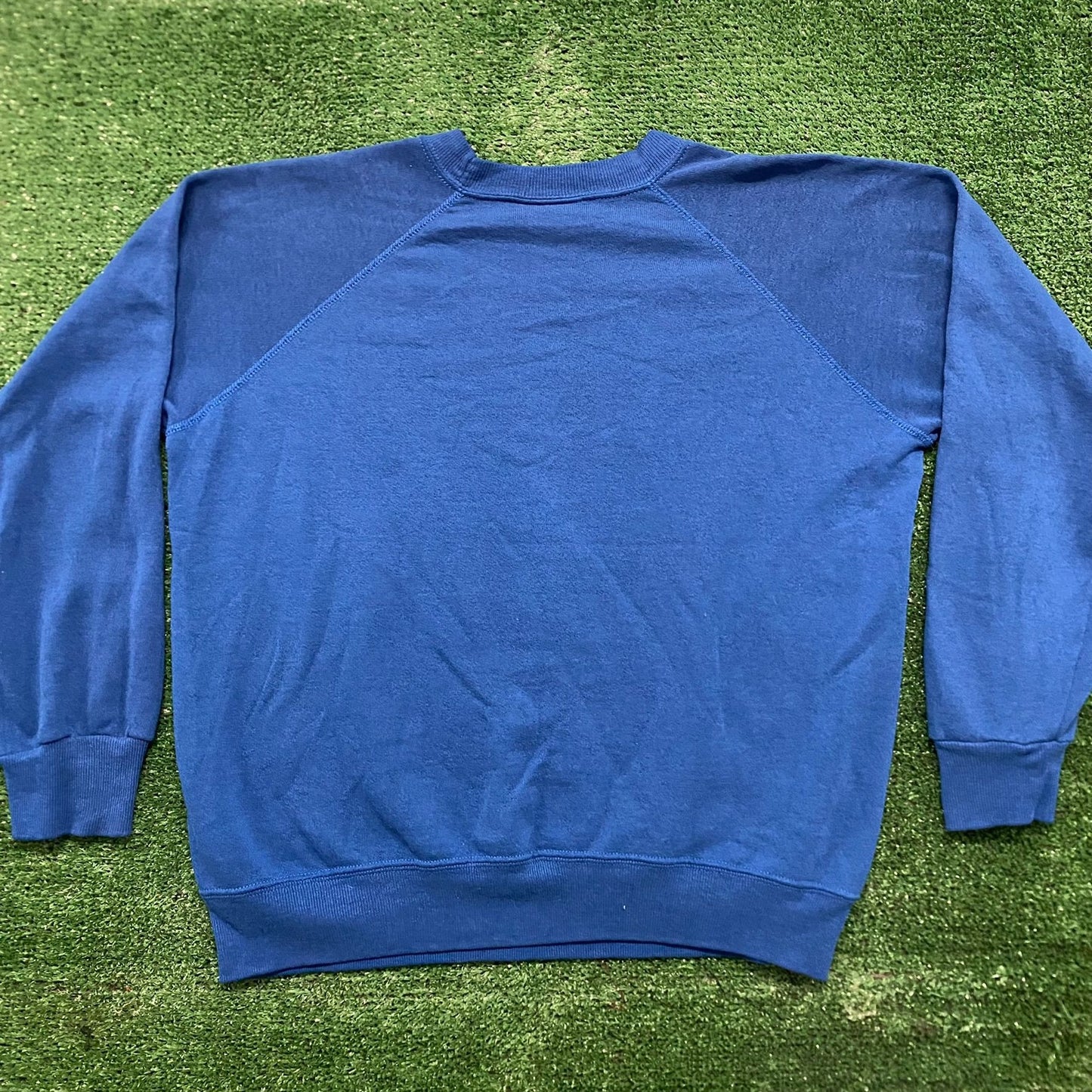 Vintage 80s Clown Sketch Art Blue Crewneck Sweatshirt