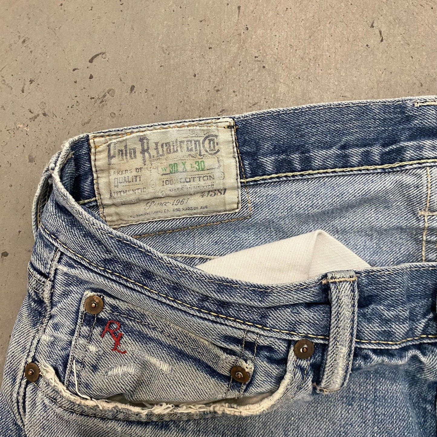 Vintage Y2K Polo Ralph Lauren Faded Distressed Denim Jeans