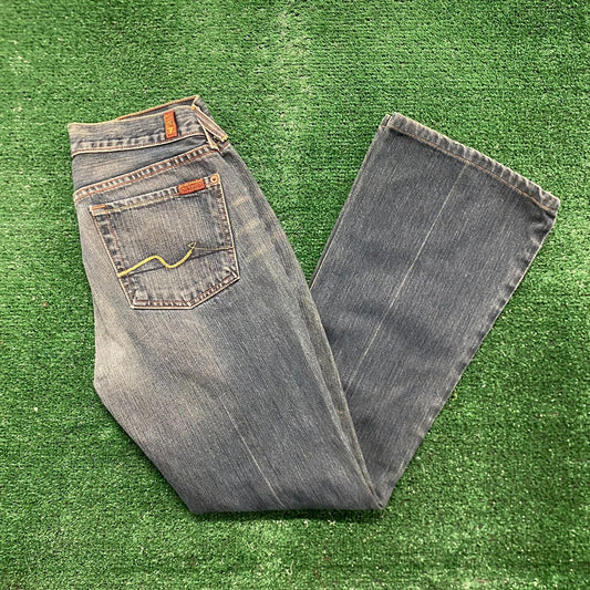 Vintage Y2K Faded Denim Bell Bottoms Essential Flared Jeans