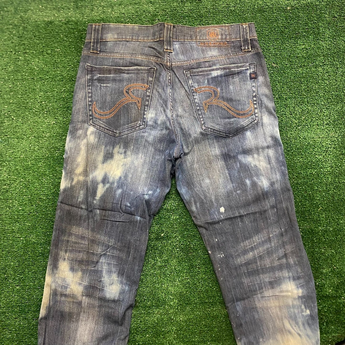 Distressed Bleached Faded Vintage Y2K Denim Jeans Pants