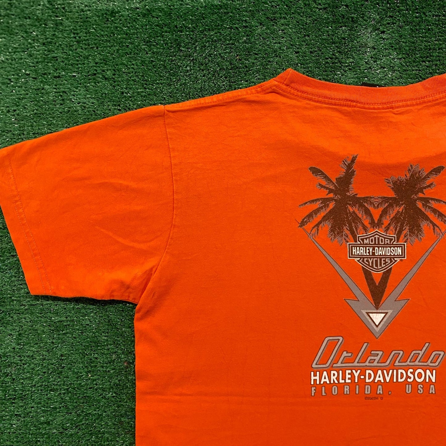 Vintage Y2K Harley Davidson Orlando Spell Out Essential Tee