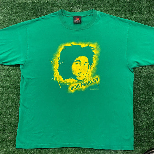 Vintage Y2K Bob Marley Spray Paint Essential Baggy Band Tee