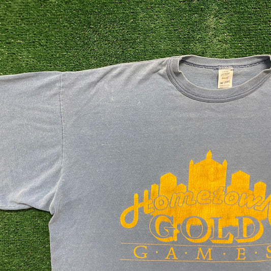 Vintage 80s Hometown Gold Games Athletic Single Stitch Tee