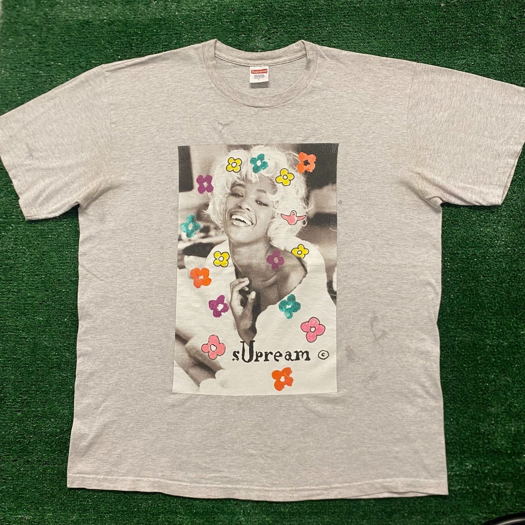 Supreme Naomi Campbell Floral T-Shirt Ash Gray – Agent Thrift