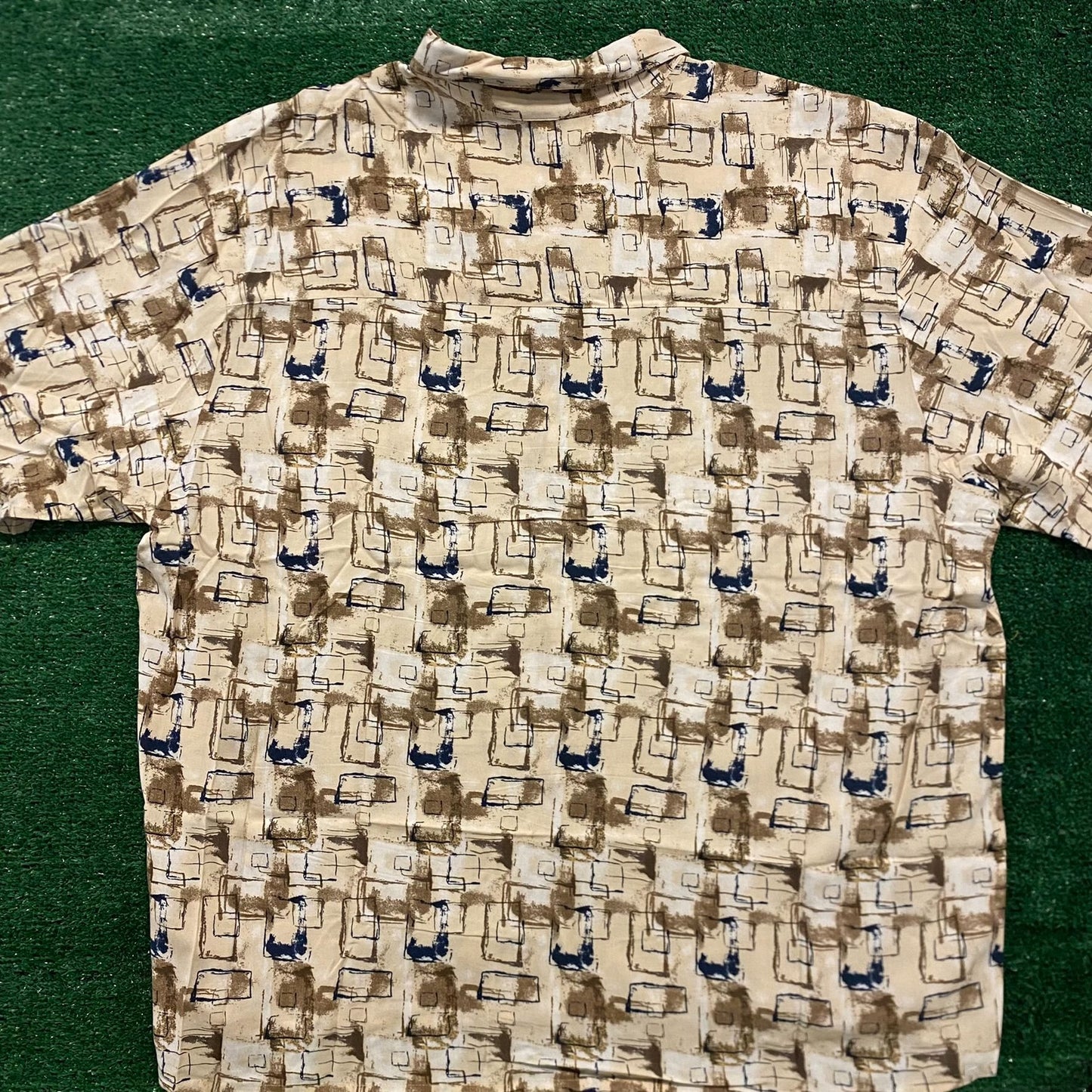 Abstract Geometric Vintage Golf Button Up Shirt