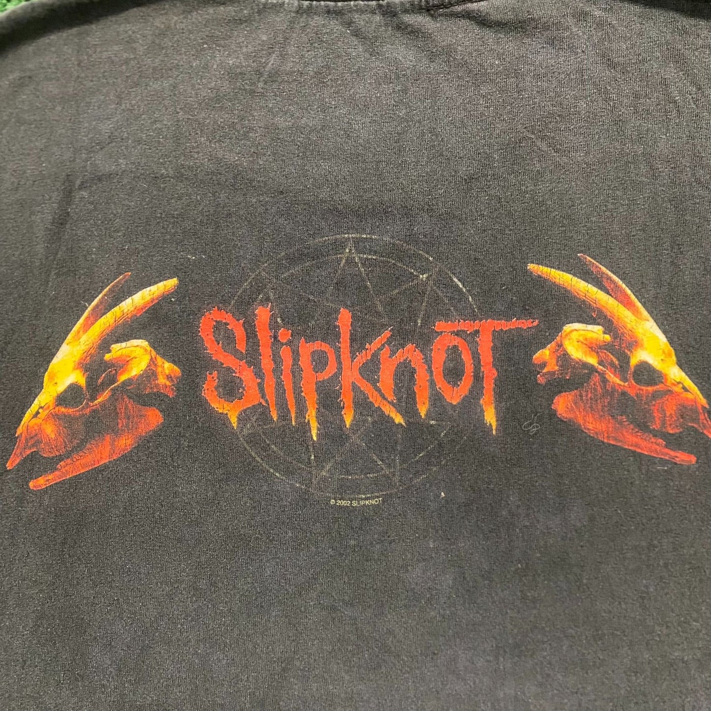 Vintage Y2K Slipknot Iowa Metal Band Skull Sun Faded Tee