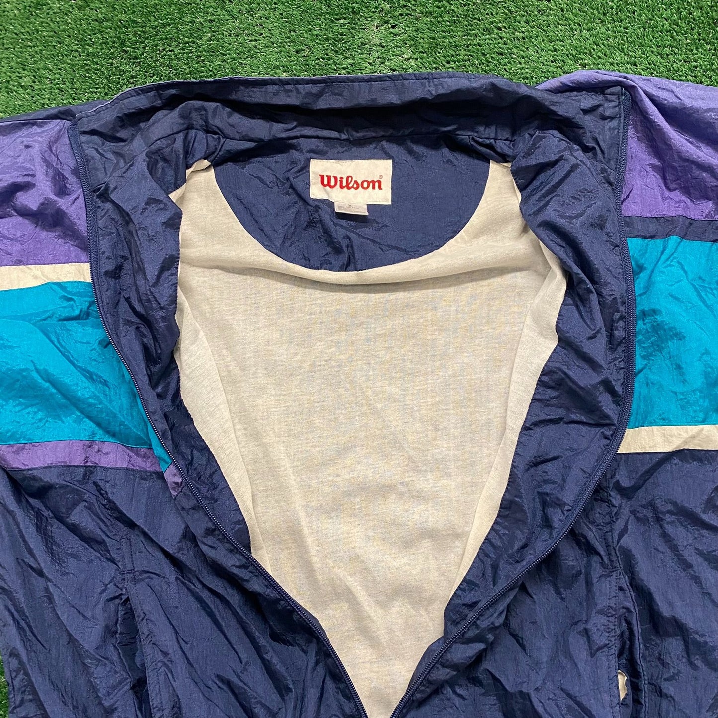 Vintage 90s Wilson Color Block Essential Windbreaker Jacket